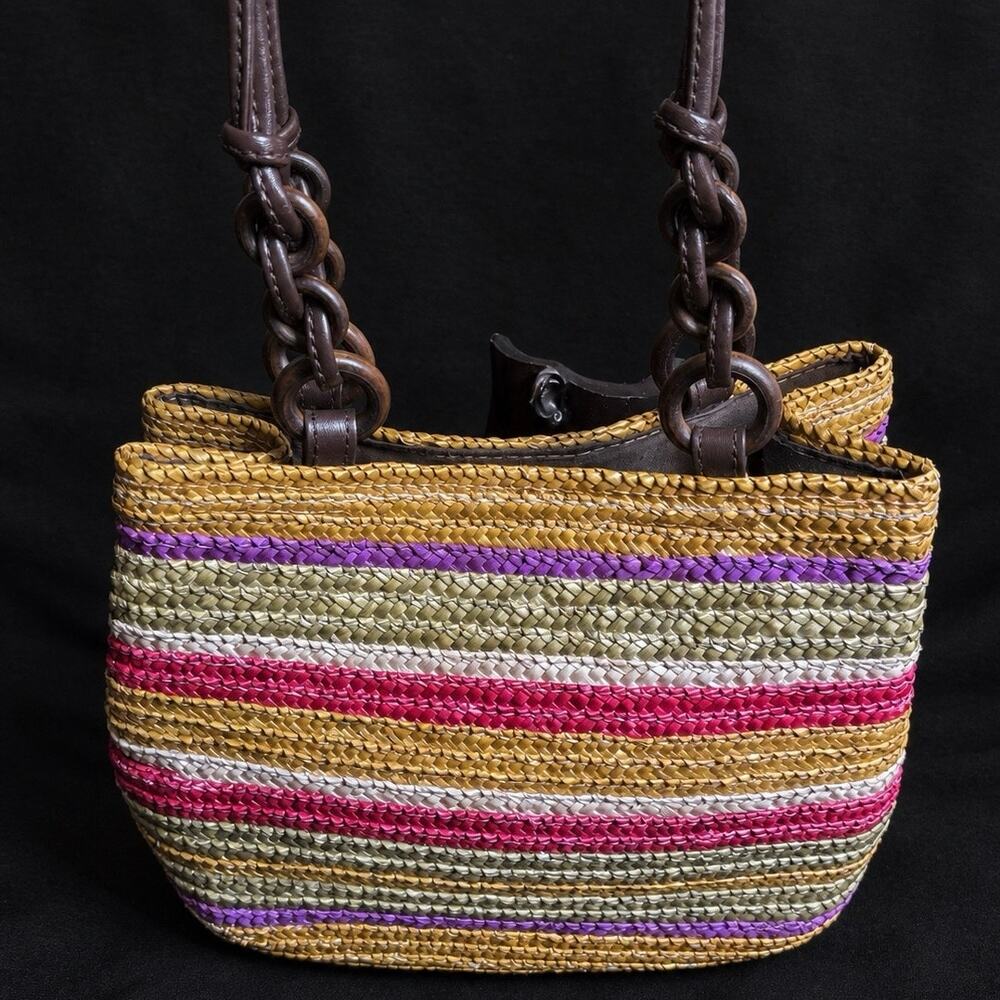 Tan Croft & Barrow Woven Straw Purse